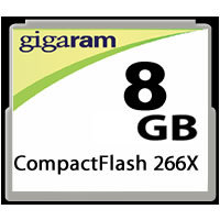 8GB 50p CompactFlash Card 266x Retail, A-Data, CA