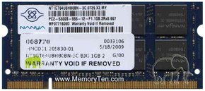 1GB 200p PC2-5300 CL5 16c 64x8 DDR2-667 2Rx8 SODI