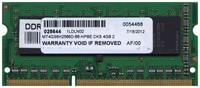 4GB 204p PC3-8500 CL7 8c 2x256x8 DDR3-1066 SODIMM