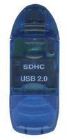 0MB USB 2.0 SDHC/SD/MiniSD/MMC Reader Blue Bulk, 