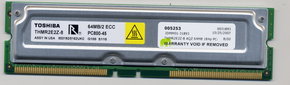 64MB 184p PC800-45 2d ECC RDRAM RIMM, Toshiba, AQ