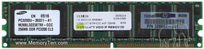 256MB 184p PC3200 CL3 8c 32x8 DDR DIMM T001-NOB C