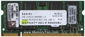1GB 200p PC2-5300 CL5 16c 64x8 DDR2-667 2Rx8 1.8V
