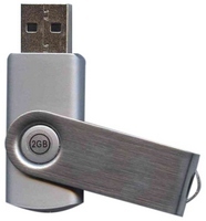 2GB USB 2.0 FlashDrive 13.9/2.5 MB/s Swivel Gray/