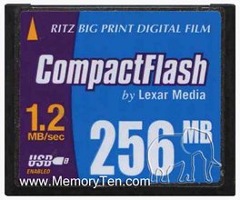 256MB CompactFlash mix of all speed Bulk Lexar, L