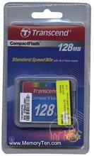 128MB CompactFlash Card 80x Retail, Transcend, CB