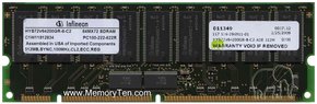 512MB 168p PC100 CL2 18c 64x4 SDRAM 2Rx4 3.3V ECC