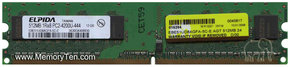 512MB 240p PC2-4200 CL4 8c 64x8 DDR2-533 DIMM T00