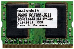 256MB 172p PC2700 CL2.5 8c 32x8 DDR microDIMM Swi