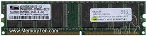 256MB 184p PC2700 CL2.5 8c 32x8 DDR DIMM T001-RFB