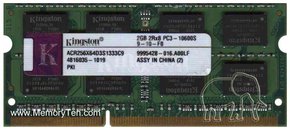 2GB 204p PC3-10600 CL9 16c 128x8 DDR3-1333 2Rx8 1