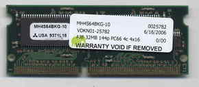 32MB 144p PC66 4c 4x16 SDRAM SODIMM T020, AJB
