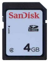 4GB 9p SDHC Class 4 133/31x Bulk in Tray w/ white