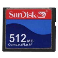 512MB 50P CF CompactFlash Card, SanDisk, CAX