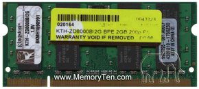 2GB 200p PC2-5300 CL5 16c 128x8 DDR2-667 2Rx8 1.8