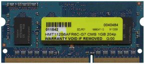 1GB 204p PC3-8500 CL7 8c 64X16 DDR3-1066 2Rx16 1.