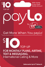 - $10 PayLo Top-Up Card