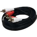 AUDIO CABLE WITH DUAL RCA PLUGS, 15 FT,