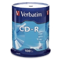 Verbatim 94554 CD-R Spindle - 100 Pack, 52X, 700M