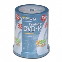 Memorex 05642 Printable DVD-R Spindle - 100 Pack,