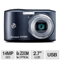GE A1456W-BK Digital Camera - 14 MegaPixels CCD, 
