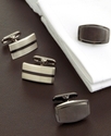 Reaction Black & Silver Cufflinks