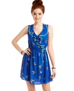 BeBop Juniors Dress, Sleeveless Butterfly-Print A-