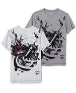 Cut & Sew T Shirt, Moto Photo Graphic T Shirt
