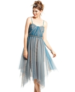 Juniors Dress, Sleeveless Jeweled Tulle Illusion