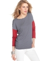 Top, Long-Sleeve Boatneck Striped