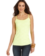 Top, Sleeveless Lace-Front Camisole Tank