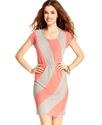 Juniors Dress, Cap Sleeve Striped