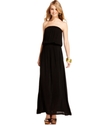 Juniors Dress, Strapless Blouson Maxi