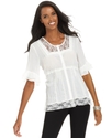 Top, Short-Sleeve Lace