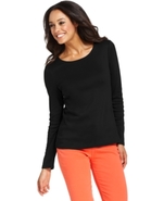 Top, Long-Sleeve Pima Cotton Crew-Neck