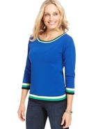Sweater, Three-Quarter-Sleeve Scoop-Neck