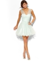 Juniors Dress, Sleeveless Rhinestone Illusion