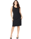 Plus Size Suit, Sleeveless Scoop Neck Sheath Dress