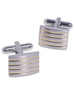 Cufflinks, Striped and Bowed Retangle Cufflinks Bo