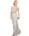 Petite Dress, Spaghetti-Strap Beaded Blouson Gown
