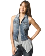 Juniors Jacket, Studded Denim Vest