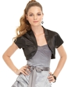 Juniors Shrug, Open Front Short Sleeve Satin Cropp