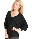 RACHEL Rachel Roy Top, Three-Quarter Sleeves V-Nec