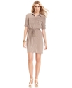 Petite Dress, Three-Quarter-Sleeve Drawstring Shir