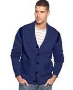 Sweater, Shawl Collar Solid Cardigan