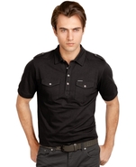 Cut & Sew Shirt, Poplin Military Polo