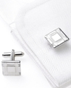 Cufflinks, Square Silver Cufflinks Boxed Set