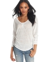 Top, Long-Sleeve Scoop-Neck Slub-Knit