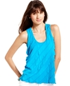 Juniors Top, Sleeveless Asymmetrical Tiered Tank