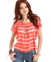 Juniors Top, Short Batwing Sleeve Striped